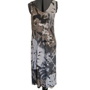 Kim‎ Gravel Dress Size Small Tiedye Green Gray Sleeveless Pockets